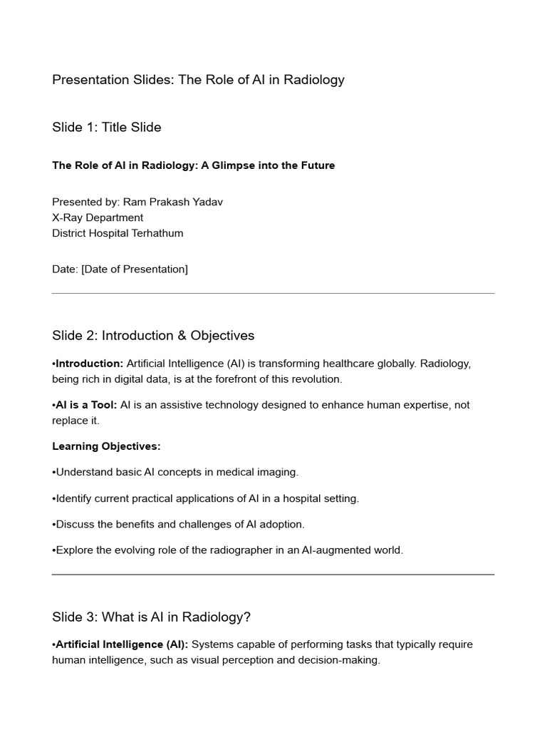 AI's Impact on Radiology Workflow | PDF | Artificial Intelligence ...