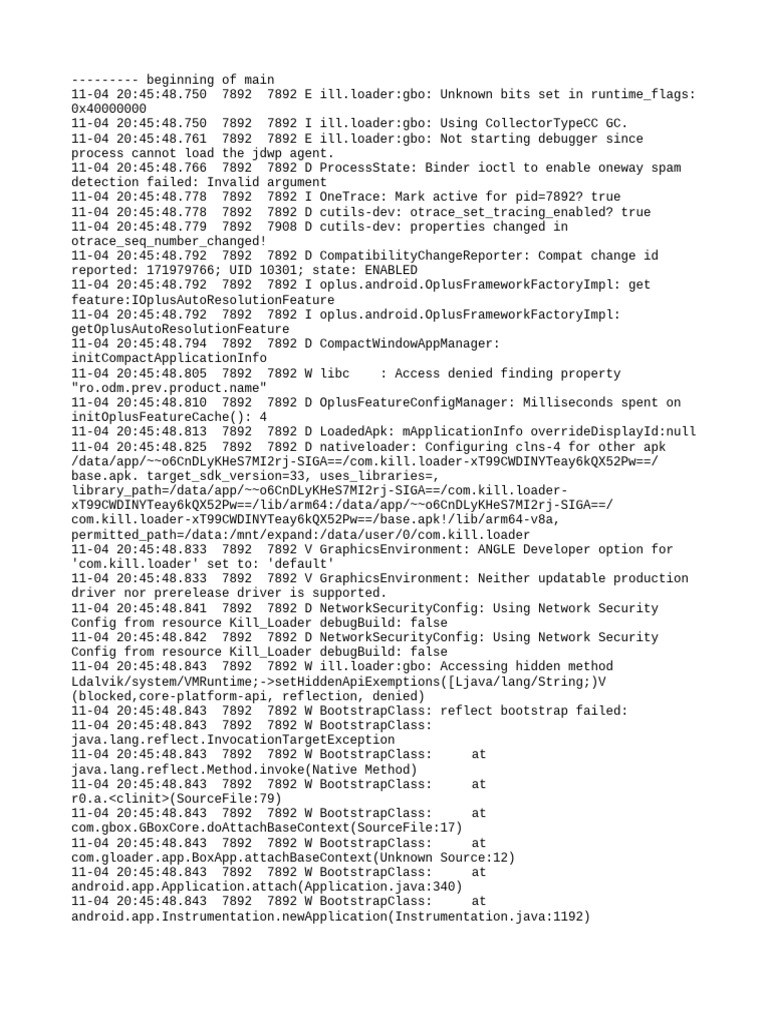Com - Kill.loader Logcat | PDF | Computer Programming | Computing
