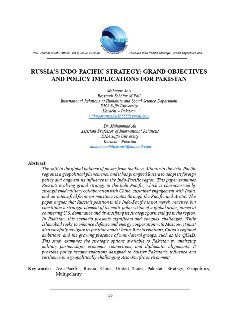 4 Russias Indo Pacific Strategy Grand Objectives and Policy ...