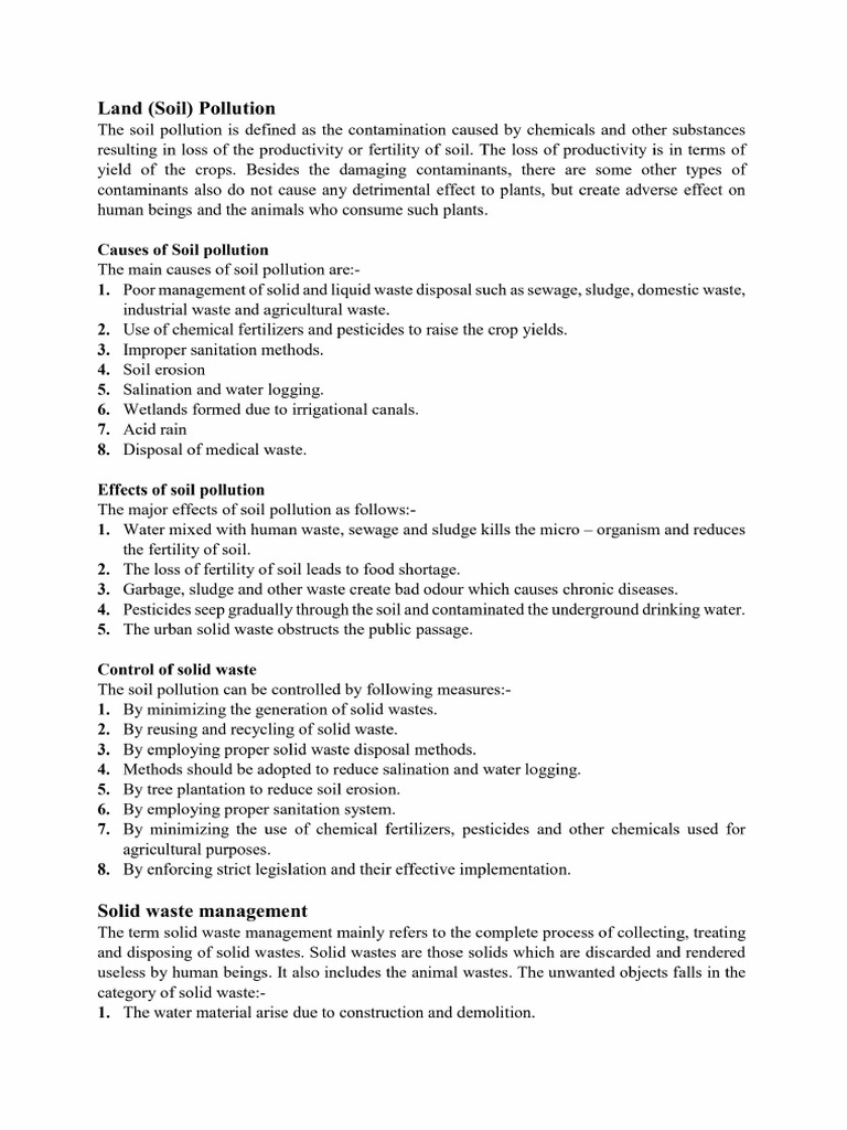 Soil Solid Waste and Air Pollution | PDF