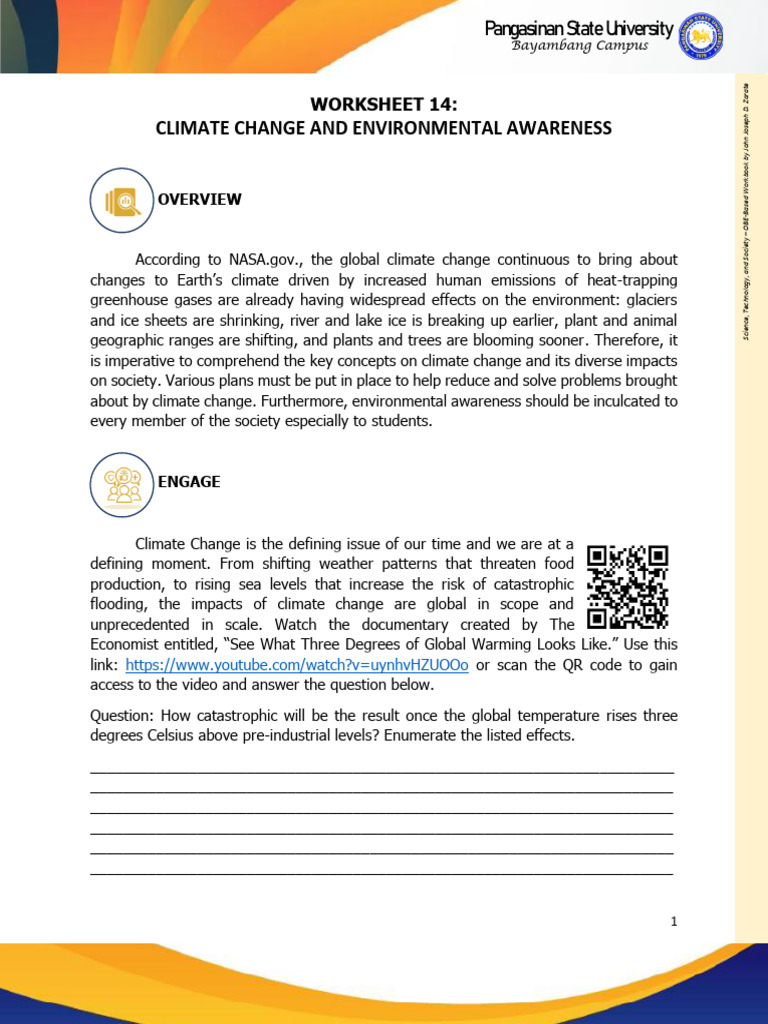 STS Worksheet 14 | PDF | Climate Change | Climate