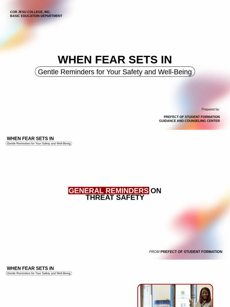 When Fear Sets in - Gentle Reminders For Your Safety and Well-Being | PDF