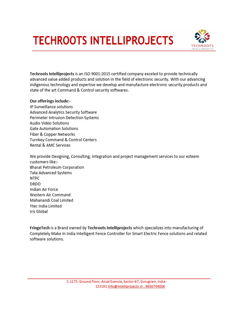 Techroots Profile | PDF