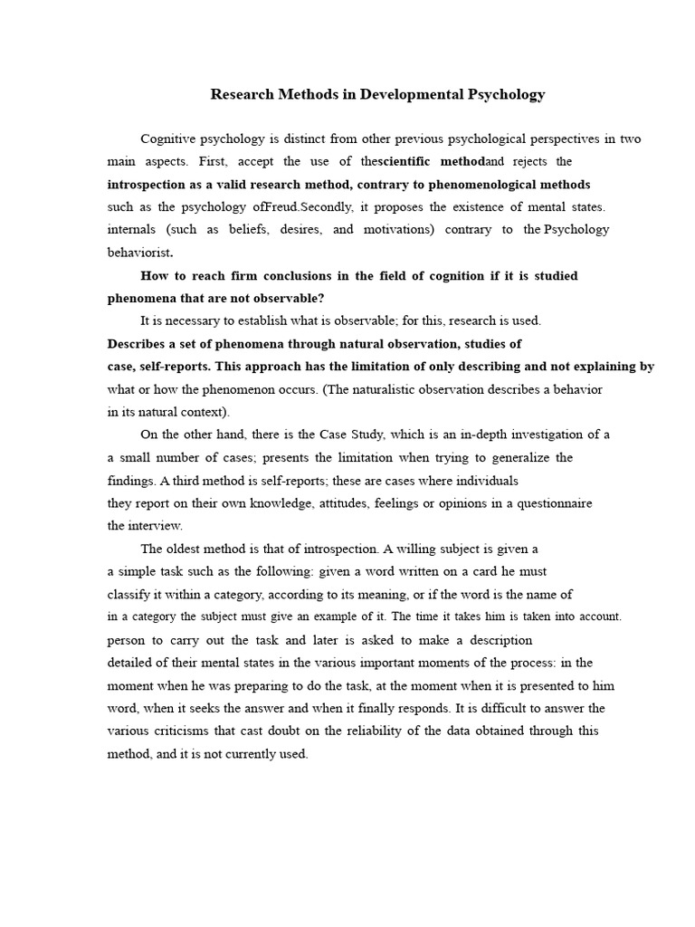 Developmental Psychology Research Methods | PDF | Psychology | Mental ...