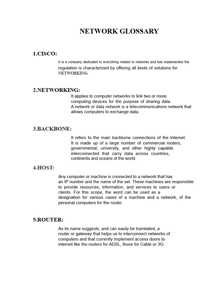 Essential Networking Terms Explained | PDF | Computer Network | Network ...
