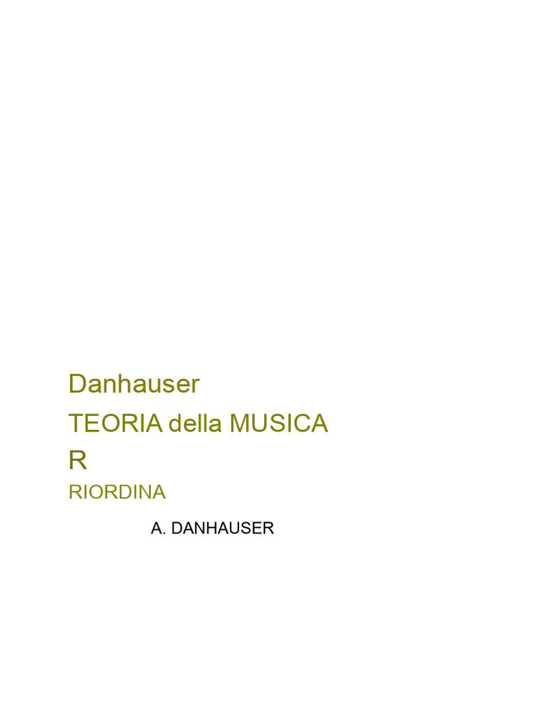 Danhauser - Teoria Della Musica | PDF