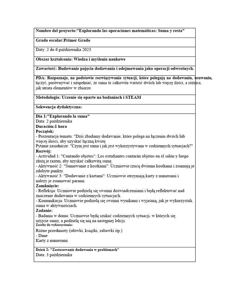 Planowanie SPCM Od 2 Do 6 Października | PDF