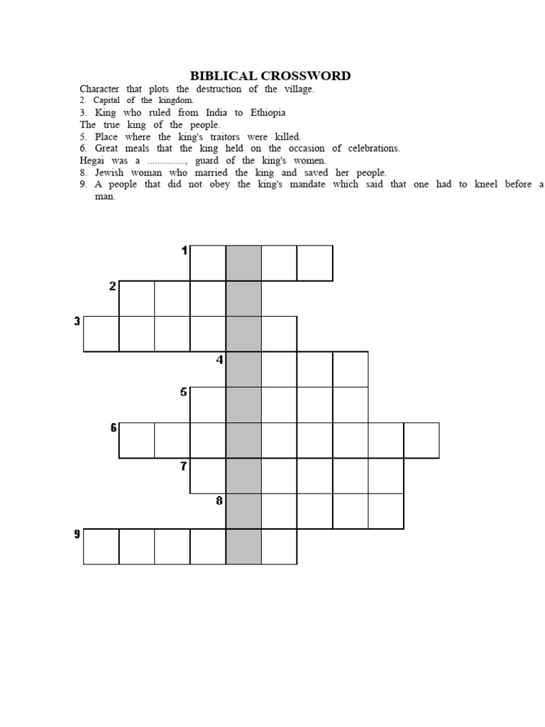 BIBLICAL CROSSWORD PDF