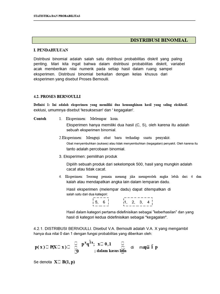 Distribusi Binomial dan Poisson dalam Statistika | PDF