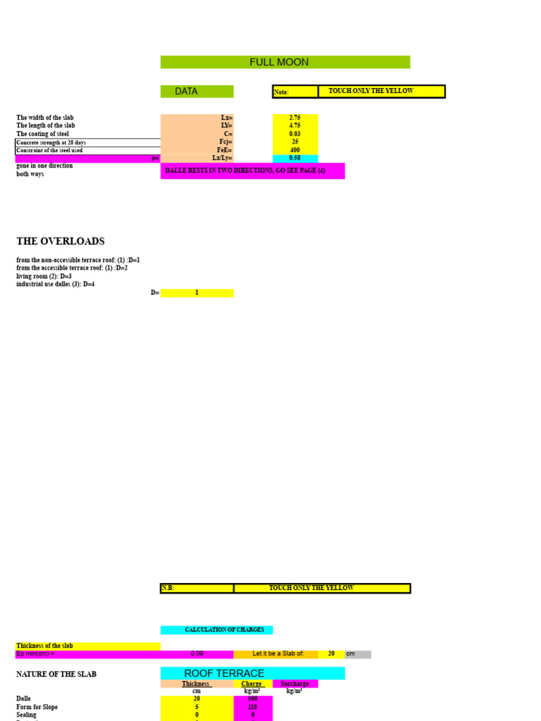 Full Moon Slab Calculation Guide | PDF | Roof | Architectural Elements