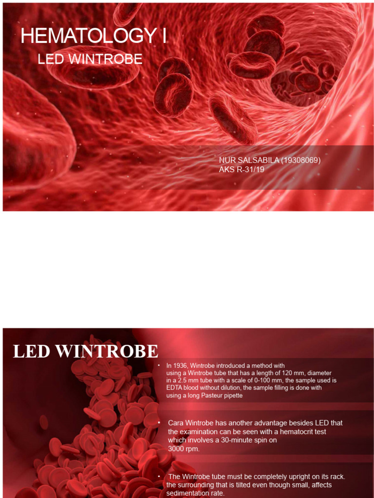 Wintrobe vs. Westergren: LED Methods Explained | PDF | Blood | Tissue ...
