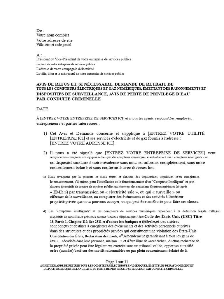 Avis de retrait des compteurs numériques | PDF | Surveillance | Business