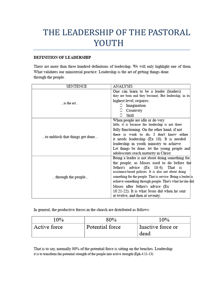 Leadership in Youth Pastoral Care | PDF | Disciple (Christianity ...