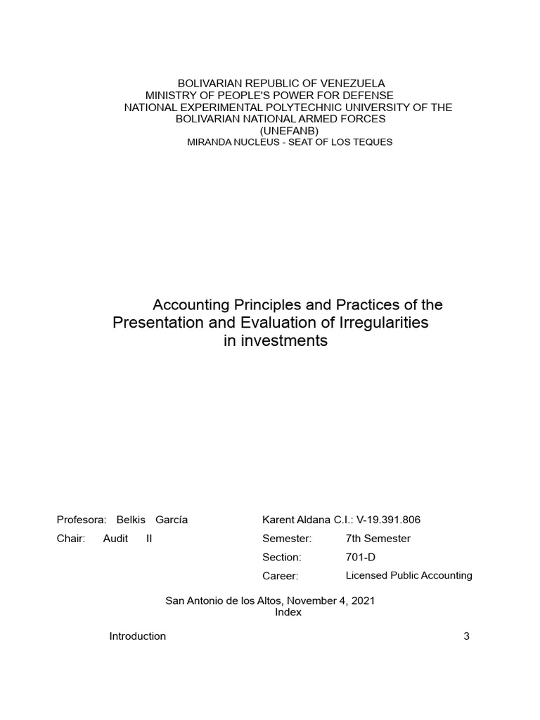 Accounting for Investment Irregularities | PDF | Investing | Bonds ...