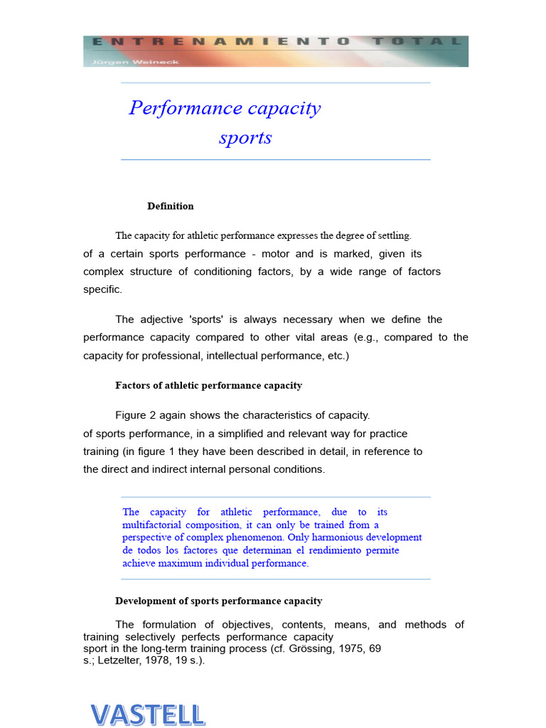 Understanding Athletic Performance Capacity | PDF | Strength Training ...