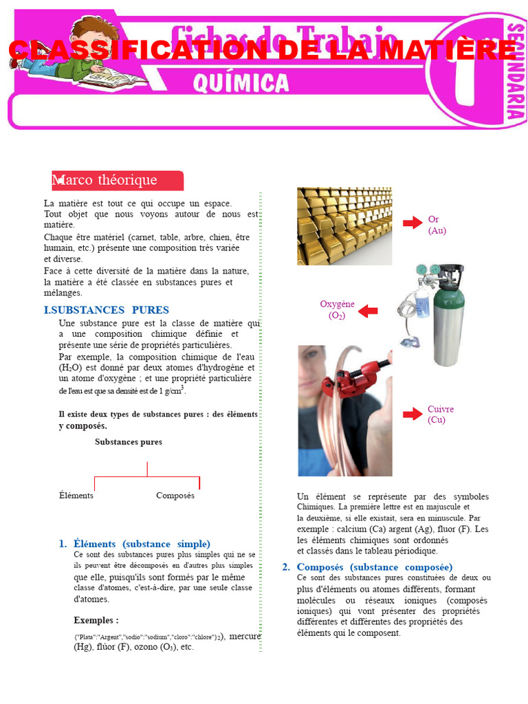 Classification de la matière : substances et mélanges | PDF | Eau ...
