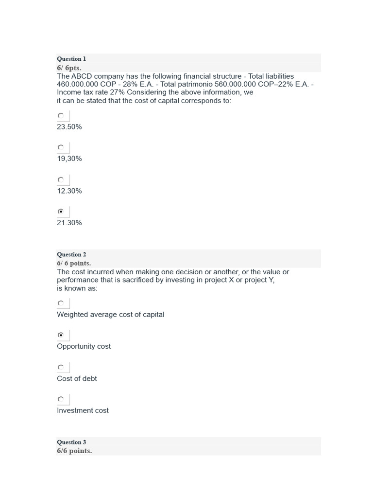 Final Exam Financial Management | PDF | Cost Of Capital | Investing