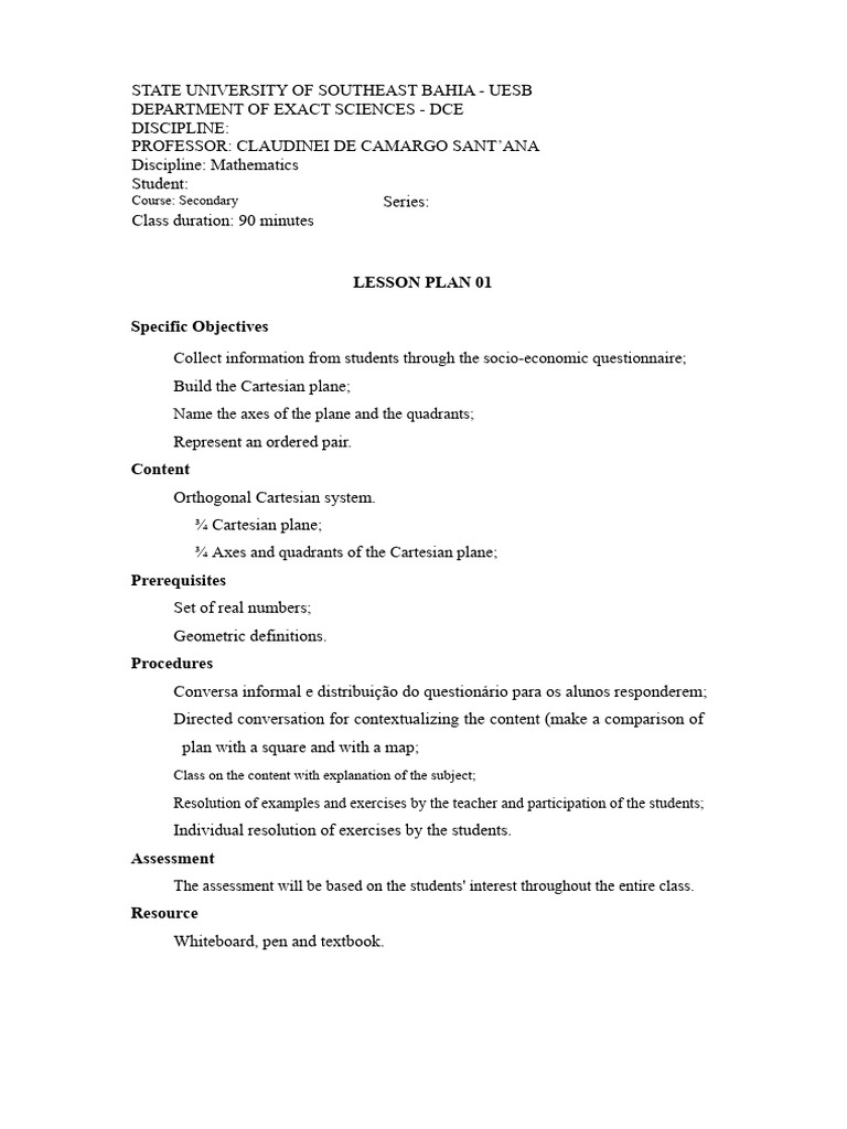 Lesson Plan Model | PDF