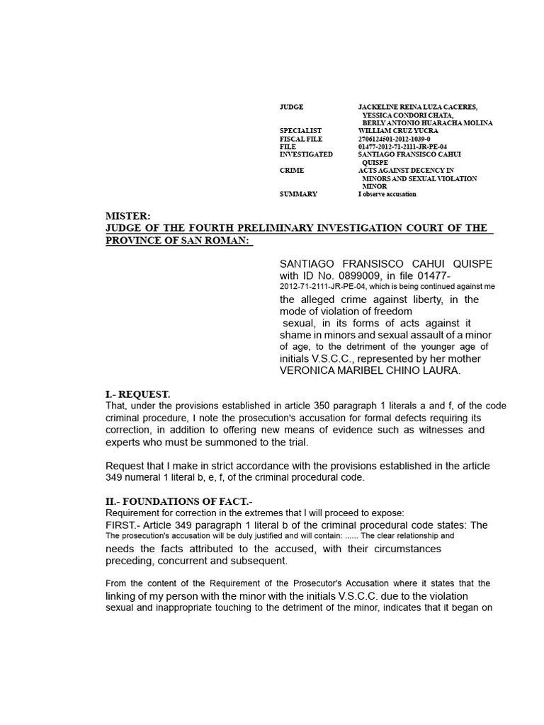 Observation of The Accusation | PDF | Criminal Procedure In South ...