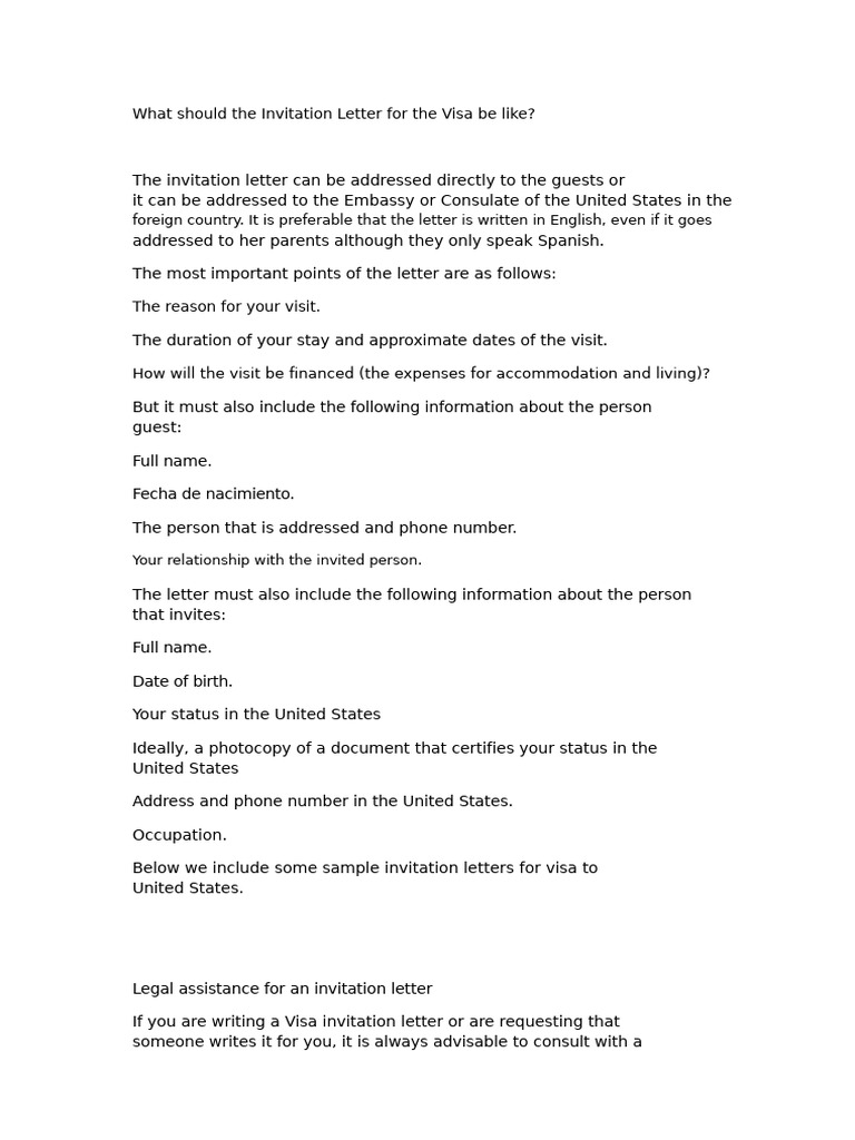Visa Invitation Letter Guidelines | PDF | Travel Visa | Human Migration