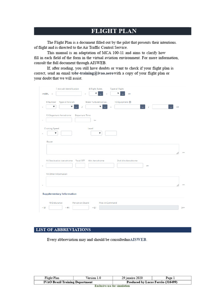 Flight Plan Guide for Pilots | PDF | Instrument Flight Rules | Visual ...