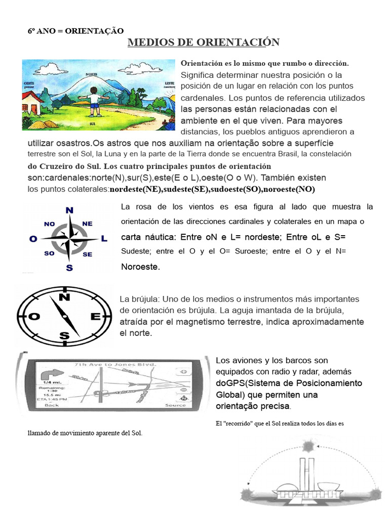 Medios de Orientación y Puntos Cardinales | PDF
