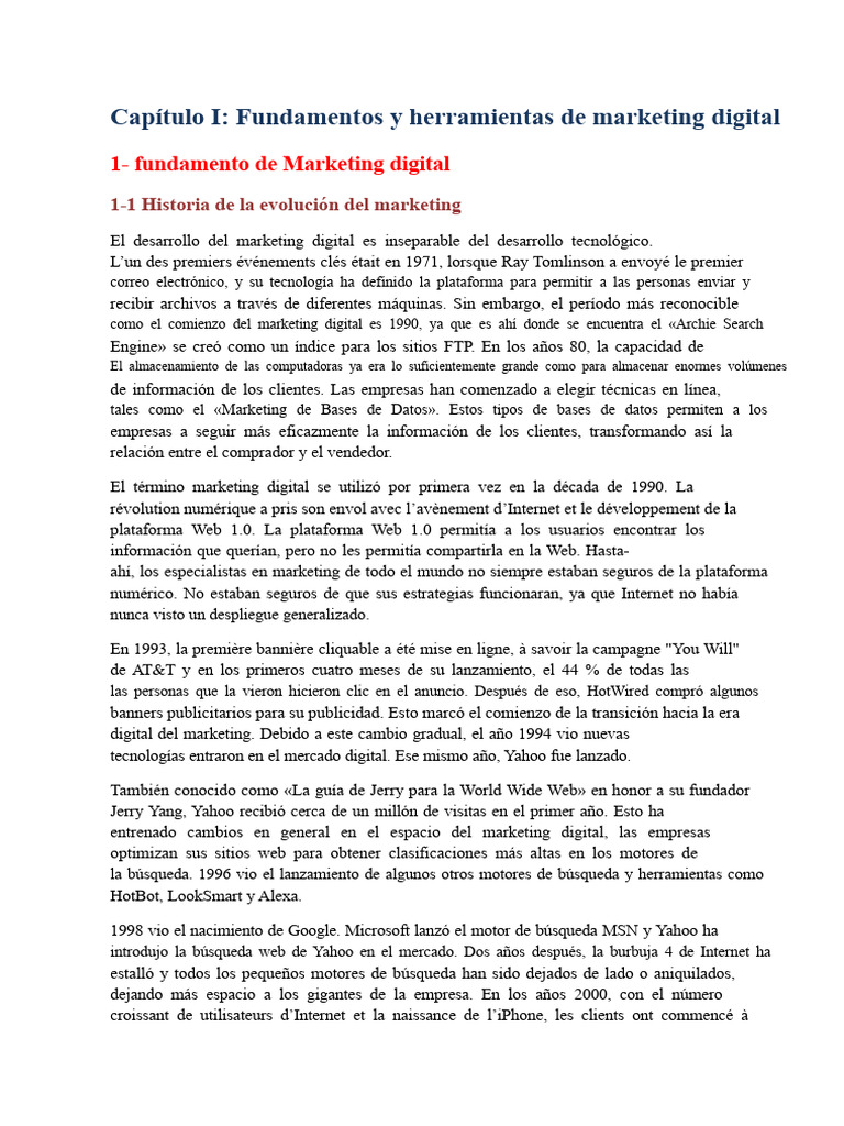 Capítulo 1 Fundamentos y Herramientas de Marketing Digital | PDF ...