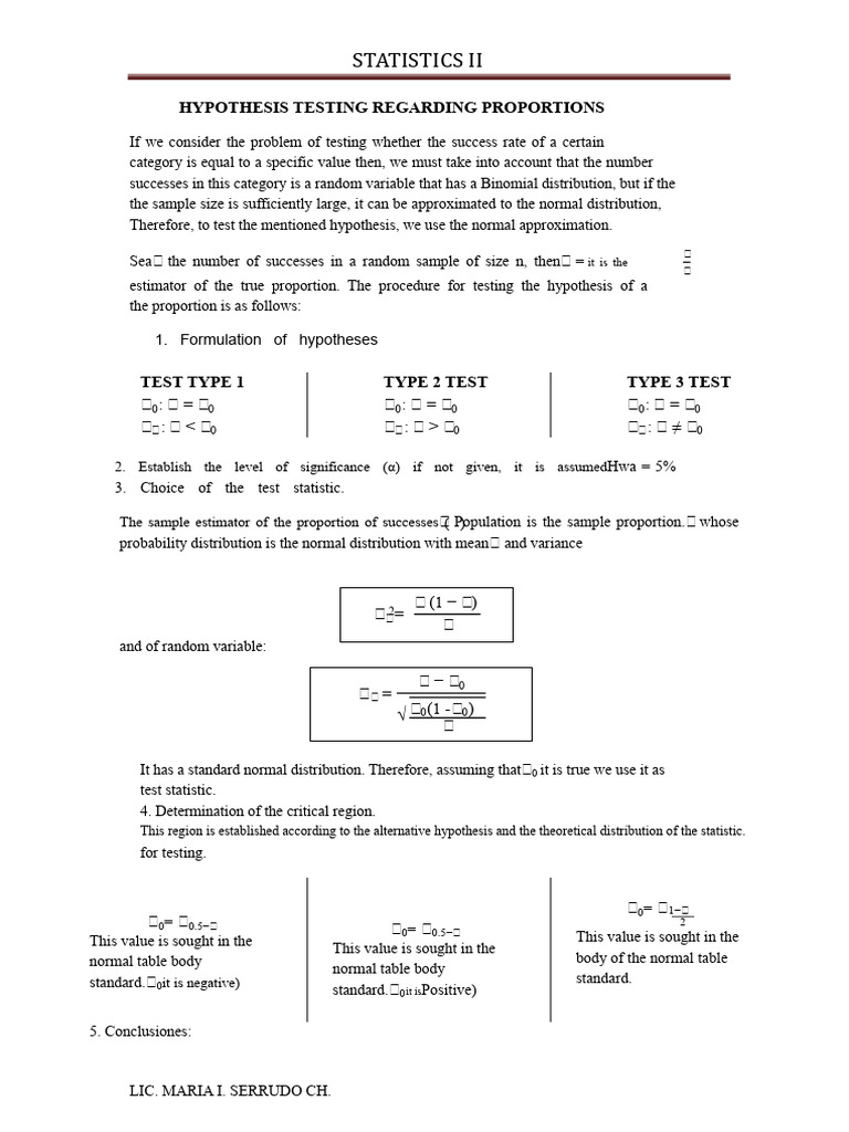 Hypothesis Testing for Proportions | PDF | Normal Distribution ...