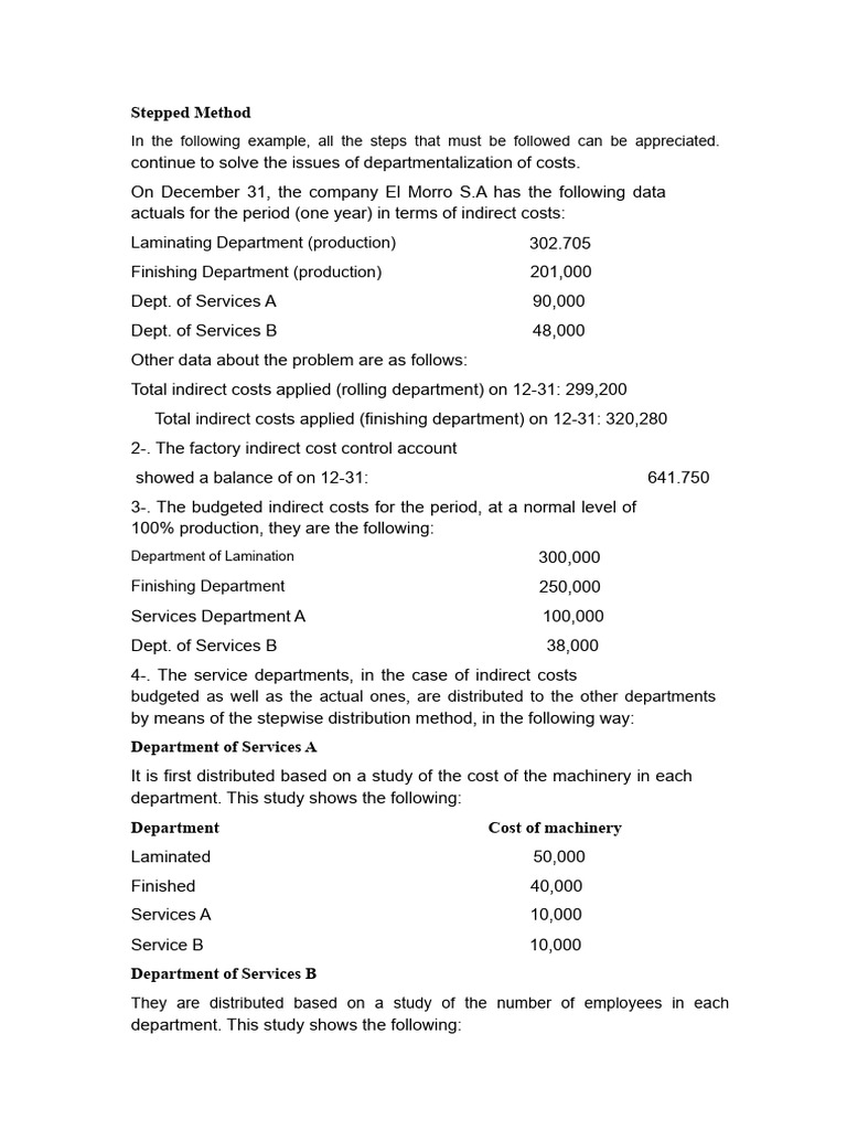 Stepwise Cost Allocation Method Guide | PDF | Cost Accounting ...