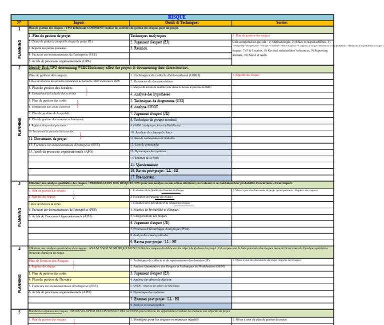 Gestion des Risques de Projet : Guide Complet | PDF | Gestion des ...