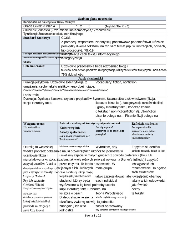Lekcje edTPA | PDF