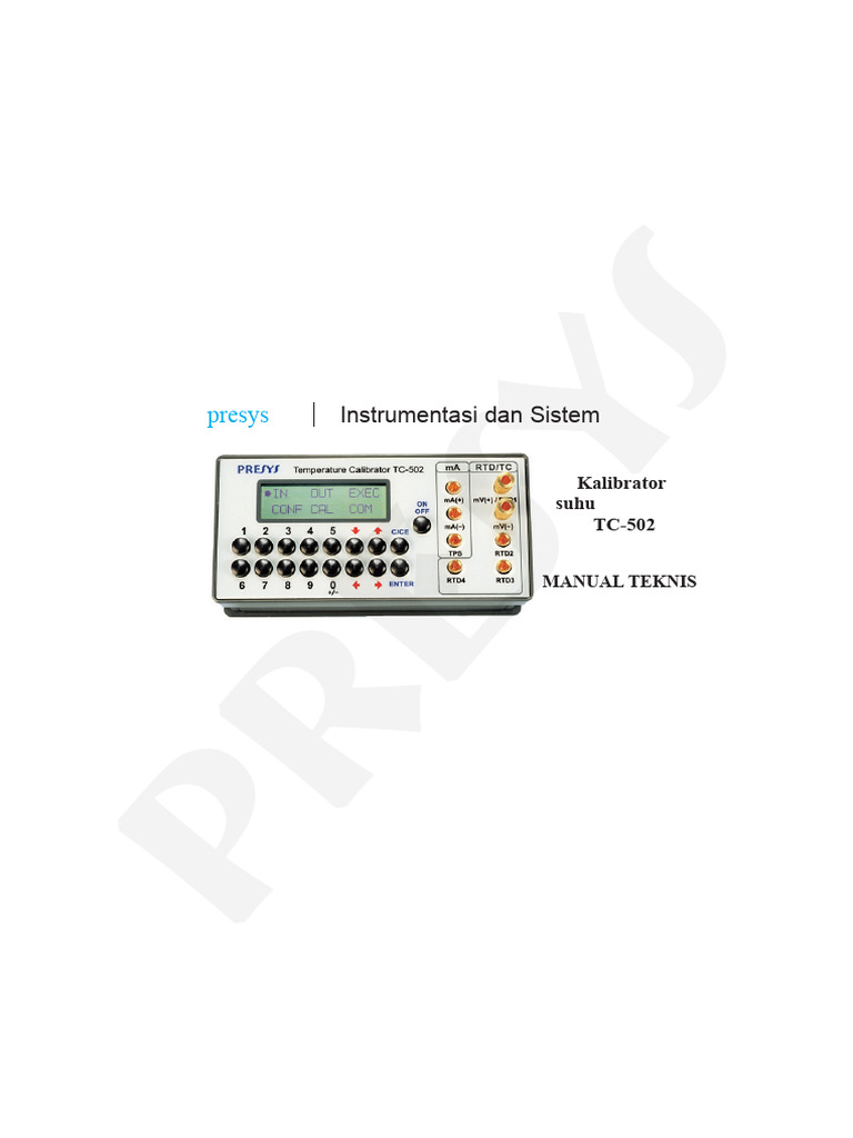 Manual Kalibrator Suhu TC-502 | PDF