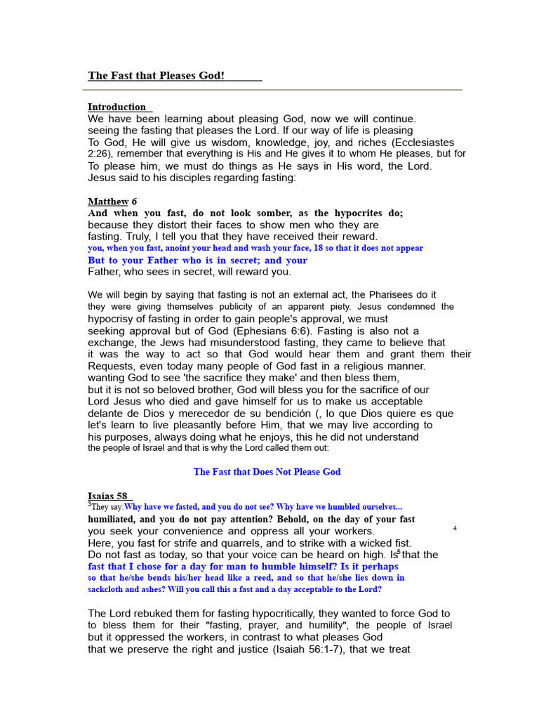 Understanding God's True Fast | PDF | Gospel Of Matthew | Jesus