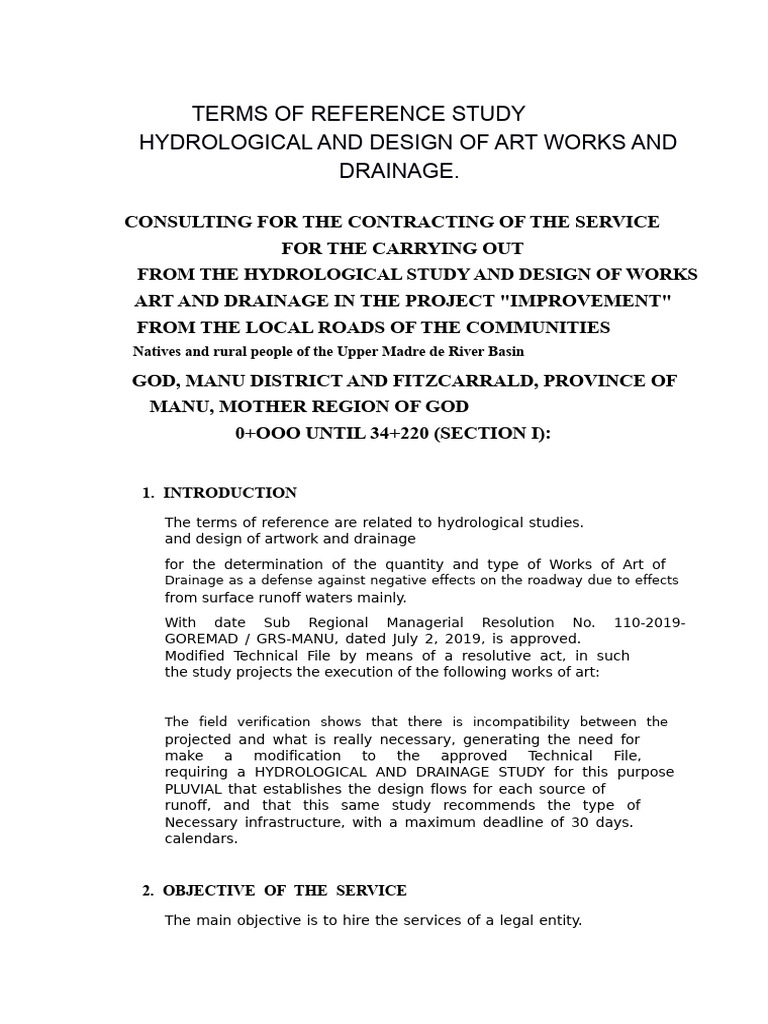 TDR Hydrological Study MANU | PDF | Drainage Basin | Hydrology