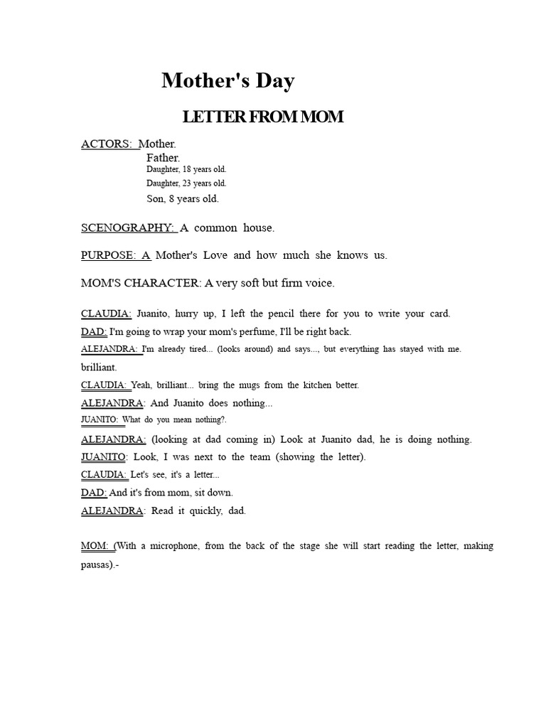 Letter From Mom. | PDF