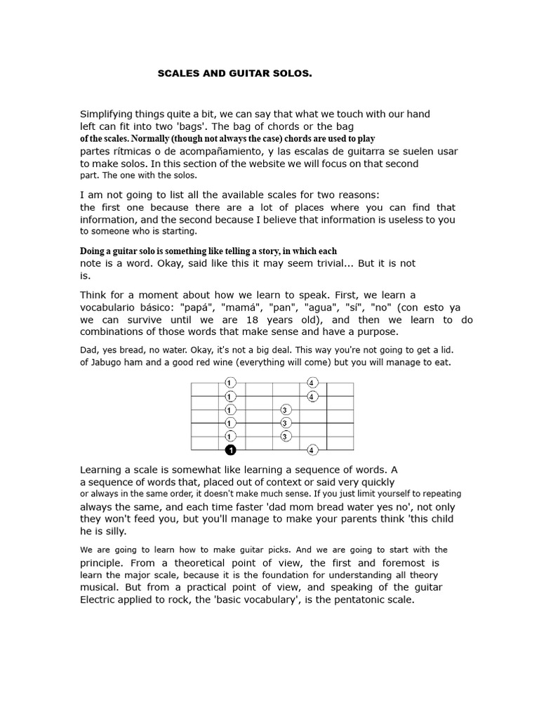 The Scales and Guitar Solos | PDF | Scale (Music) | Minor Scale