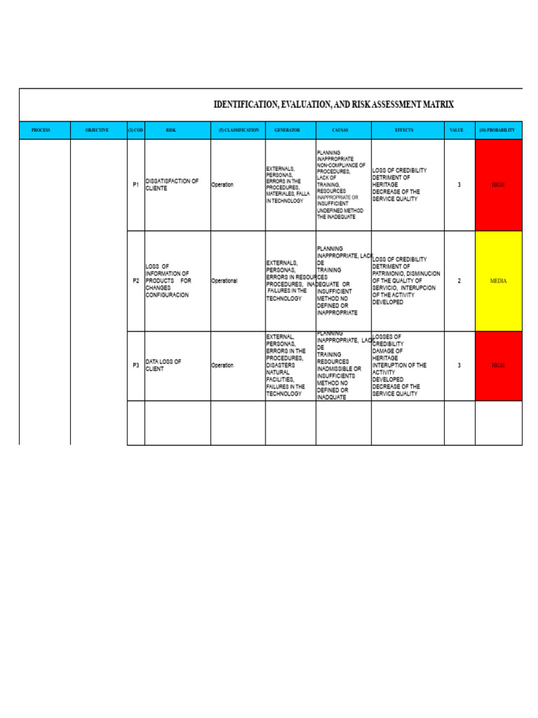 Risk Matrix Sales Management Process | PDF | Risk | Valuation (Finance)