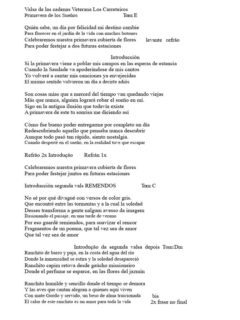 Letra de Vals | PDF