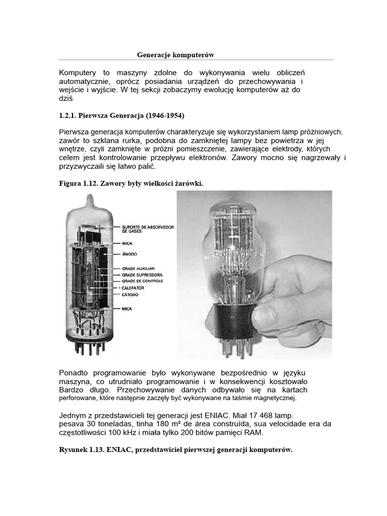 Generacje Komputerów | PDF
