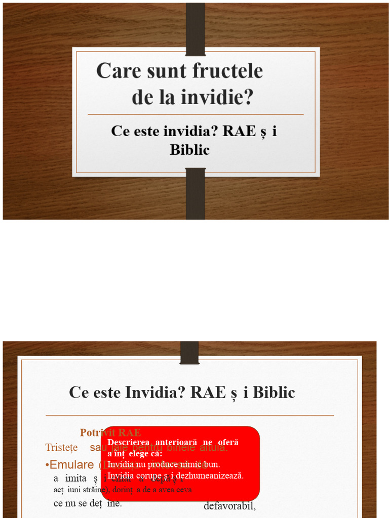 Care Sunt Roadele Invidiei? | PDF