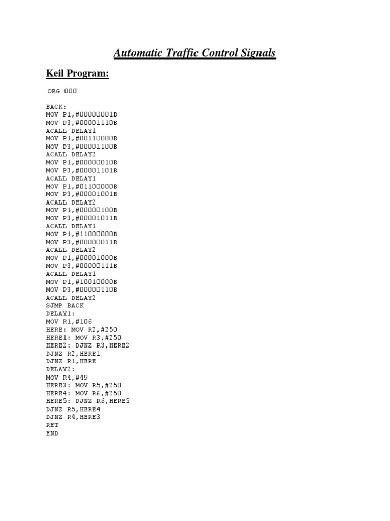 Automated Traffic Control System Code | PDF