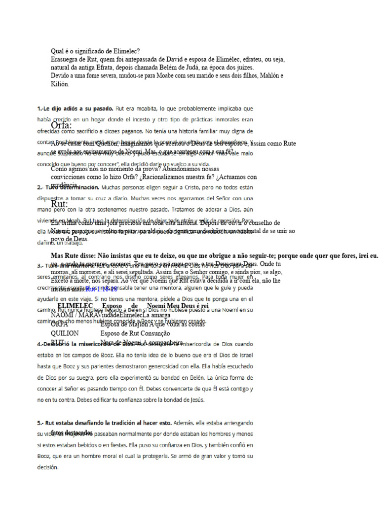 Significado de Elimelec e a História de Rute | PDF | Livro de Ruth | Deus
