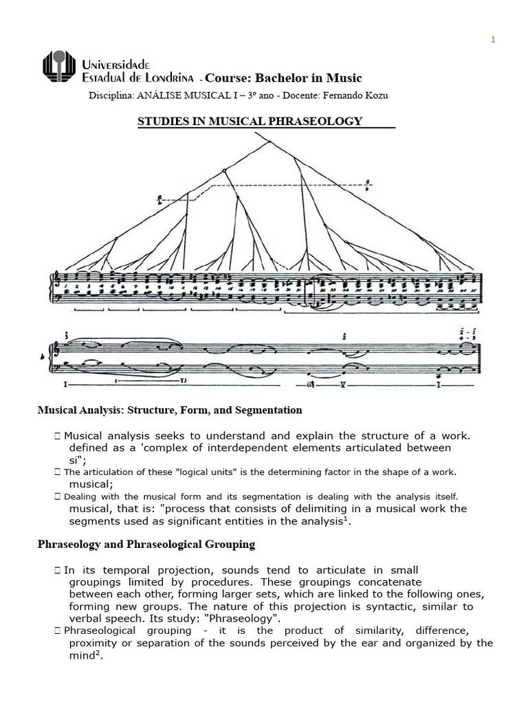 Musical Phraseology Analysis Guide | PDF | Sentence (Linguistics) | Clause