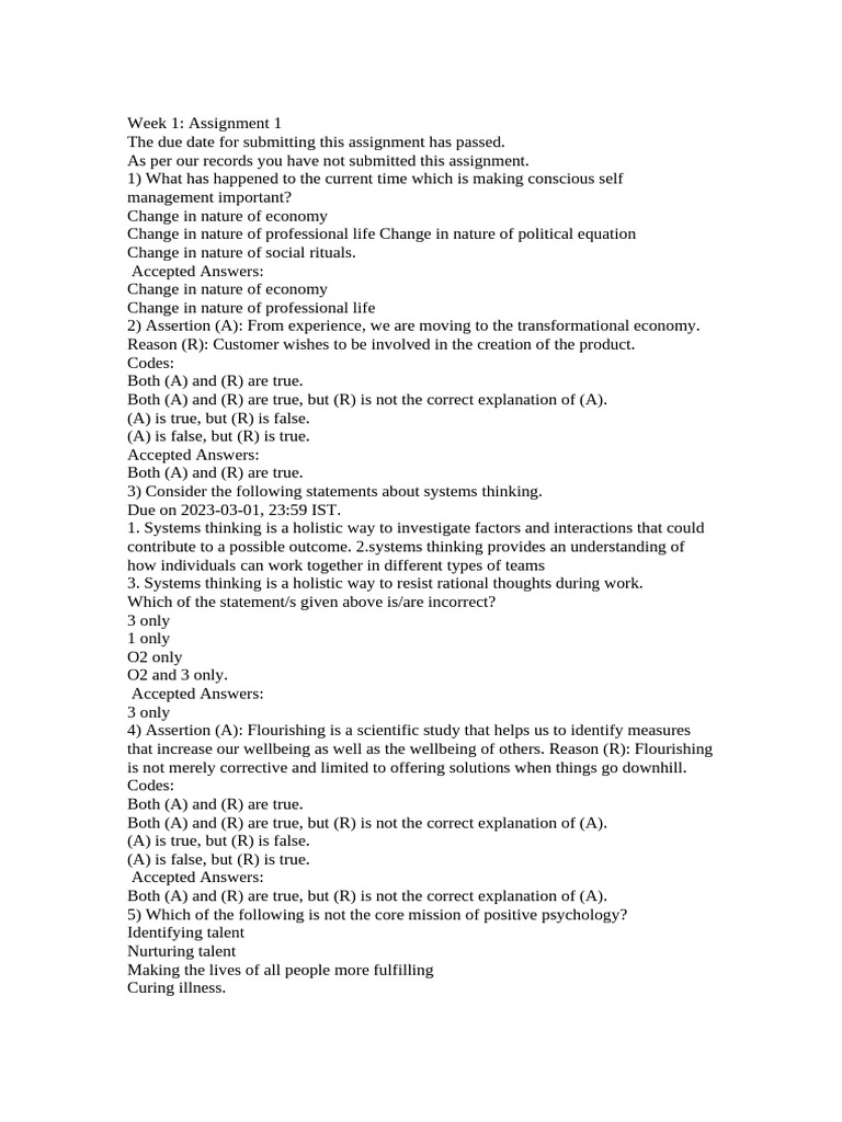 Nptel Assignment | PDF | Yoga | Well Being