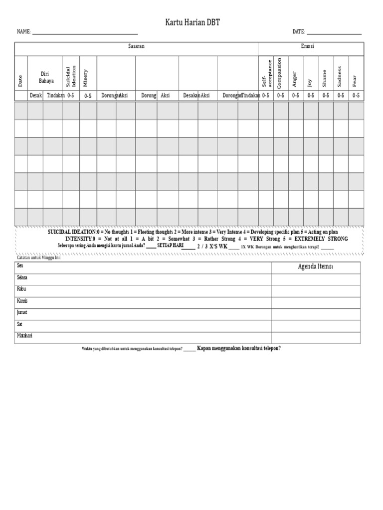Diary Card PDF | PDF