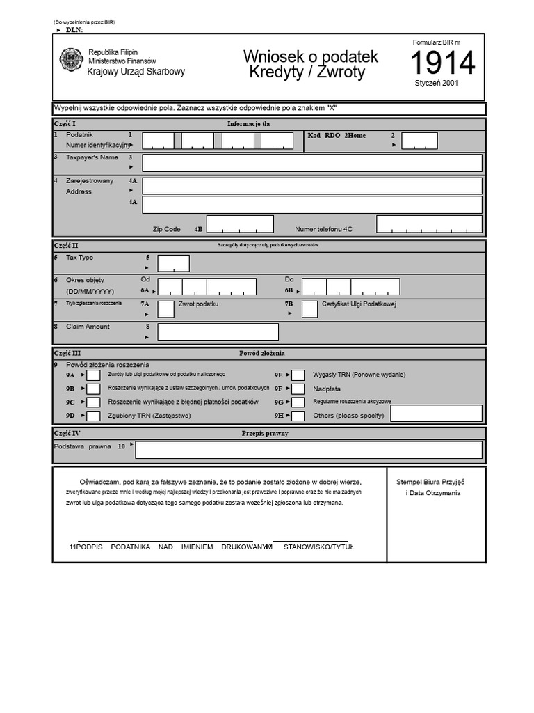 Formularz NR 1914 | PDF