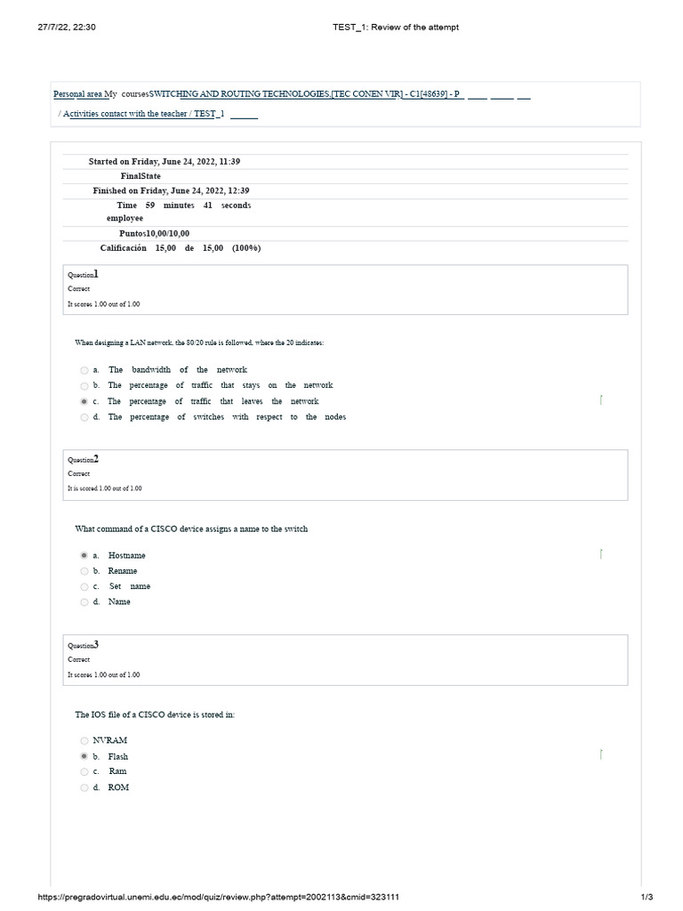Switching and Routing Test Reviews | PDF | Router (Computing ...