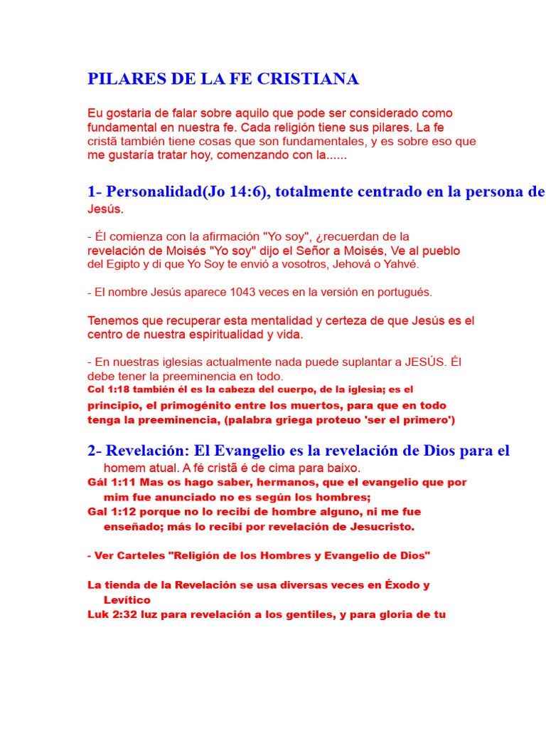 Pilares Fundamentales de la Fe Cristiana | PDF | Jesús | Salvación