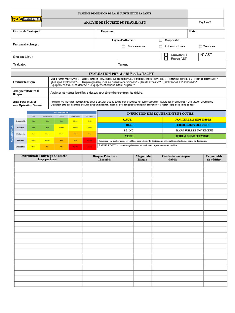 Analyse de Sécurité au Travail (AST) | PDF | Sécurité | Gestion des risques