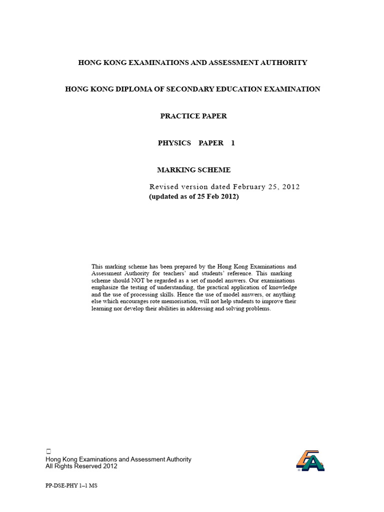 PP Dse Phy MS 1 | PDF | Educational Assessment | Applied And ...